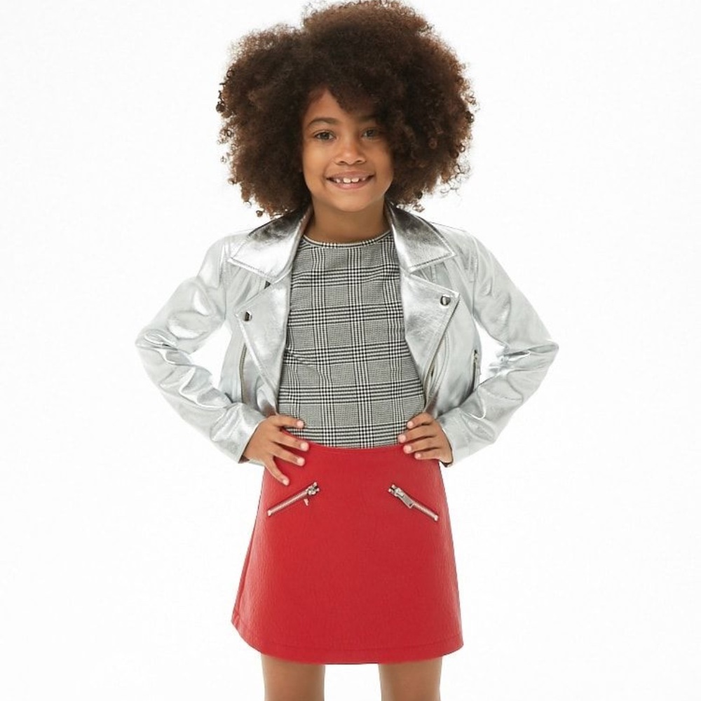 Forever 21 red faux leather skirt